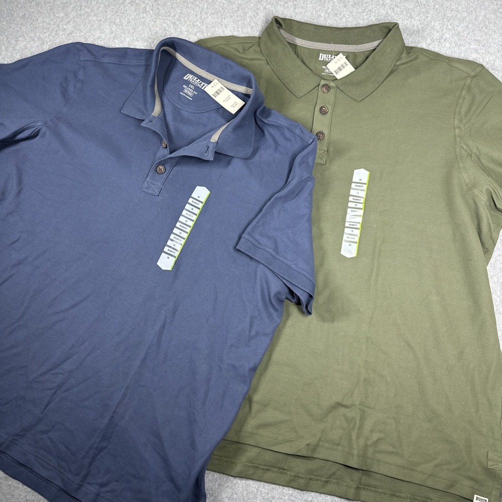 Duluth Trading Co Relaxed Fit No Polo Shirt Men's 2XL 100% Cotton SS Lot of 2